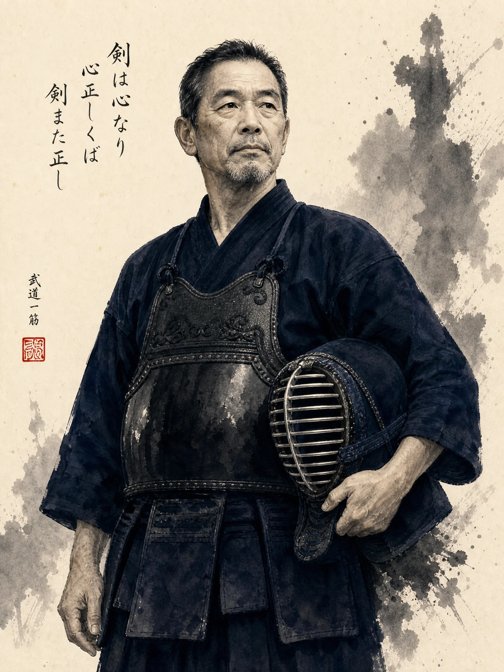 道场馆﻿长水墨风肖像